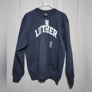 Vintage Dark Grey Luther College Crewneck NEW WITH TAGS Size M Bayside Brand USA